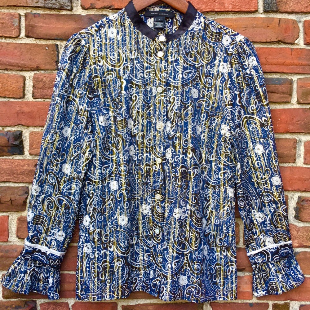 CCO! MARC JACOBS Silk Cotton Bell Sleeve Blouse